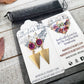 Brass triangle crystal earrings
