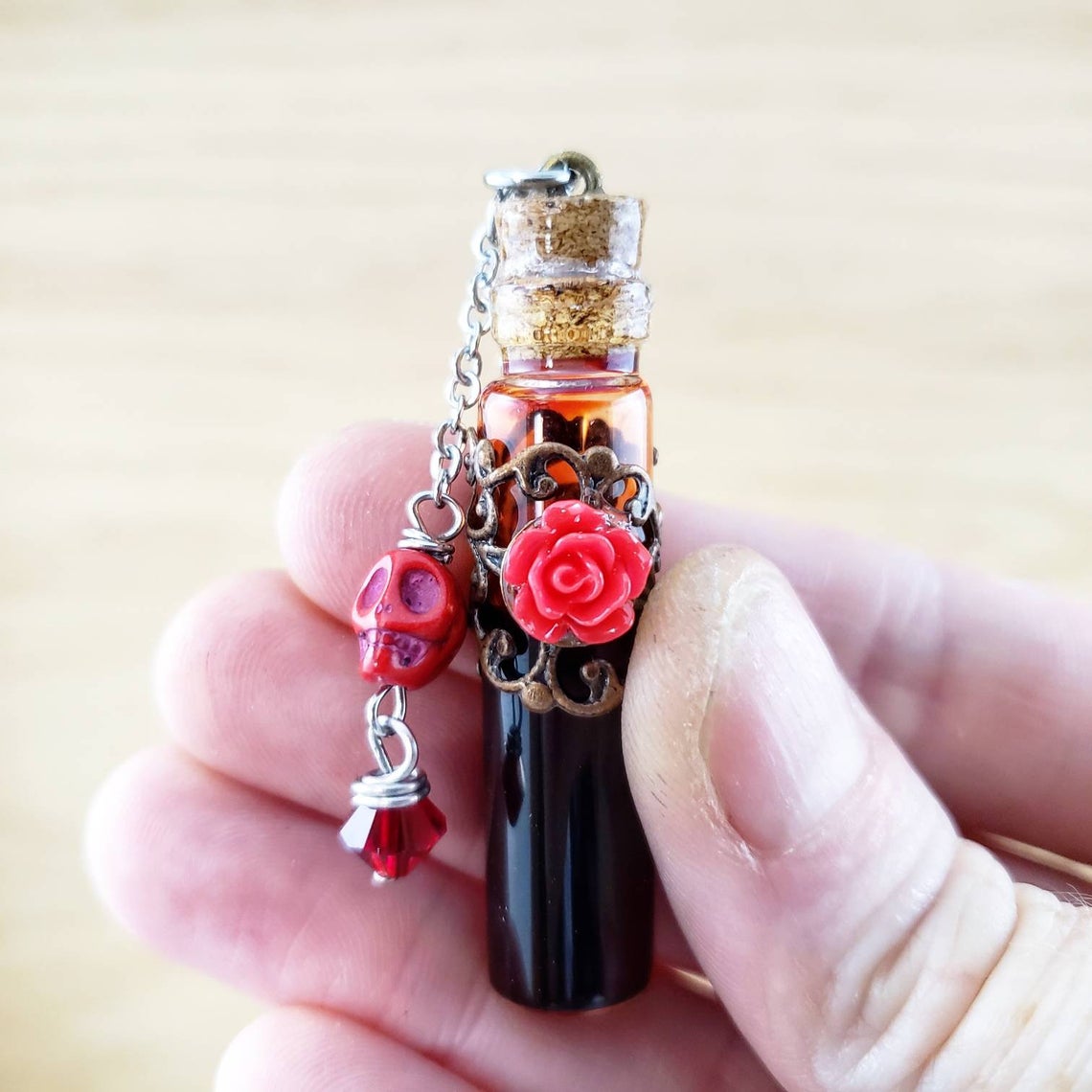 Vampire blood vial necklace1