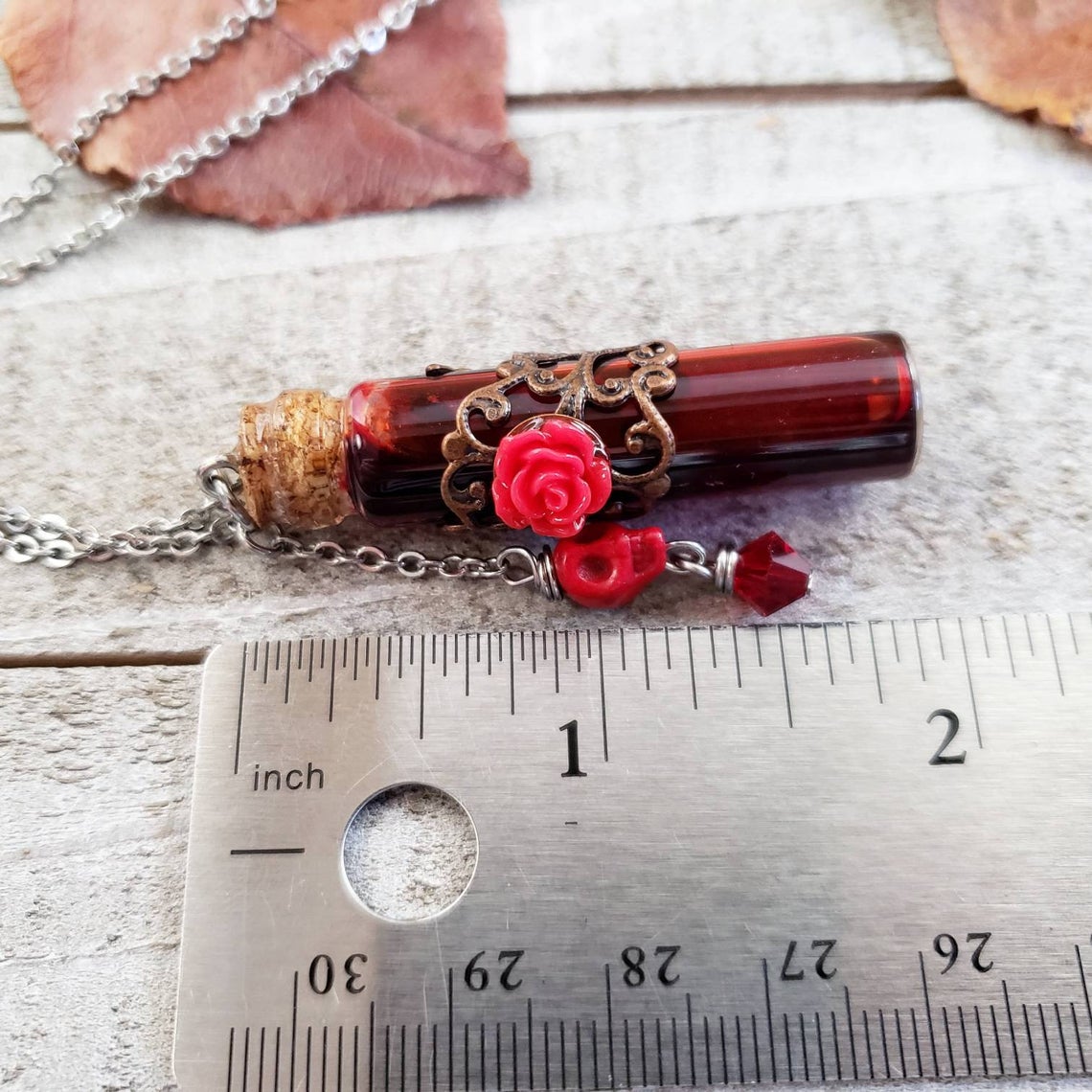 Vampire blood vial necklace