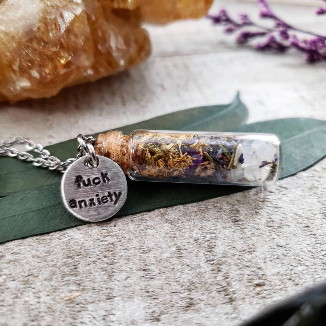 F*ck Anxiety self care necklace