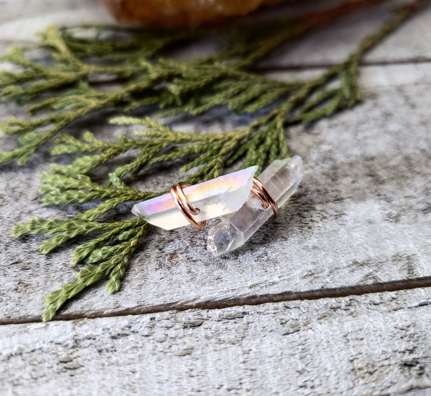 Aura Quartz crystal stud earrings