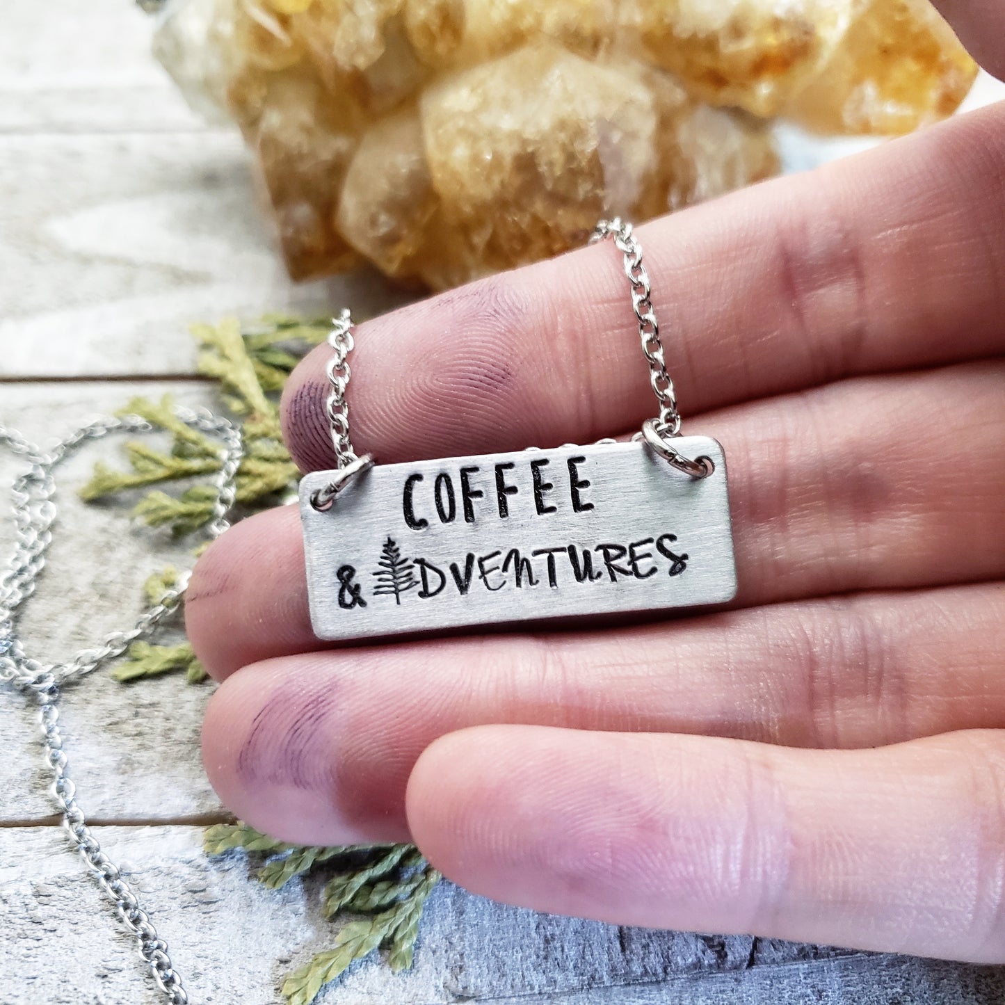 Coffee & Adventures necklace