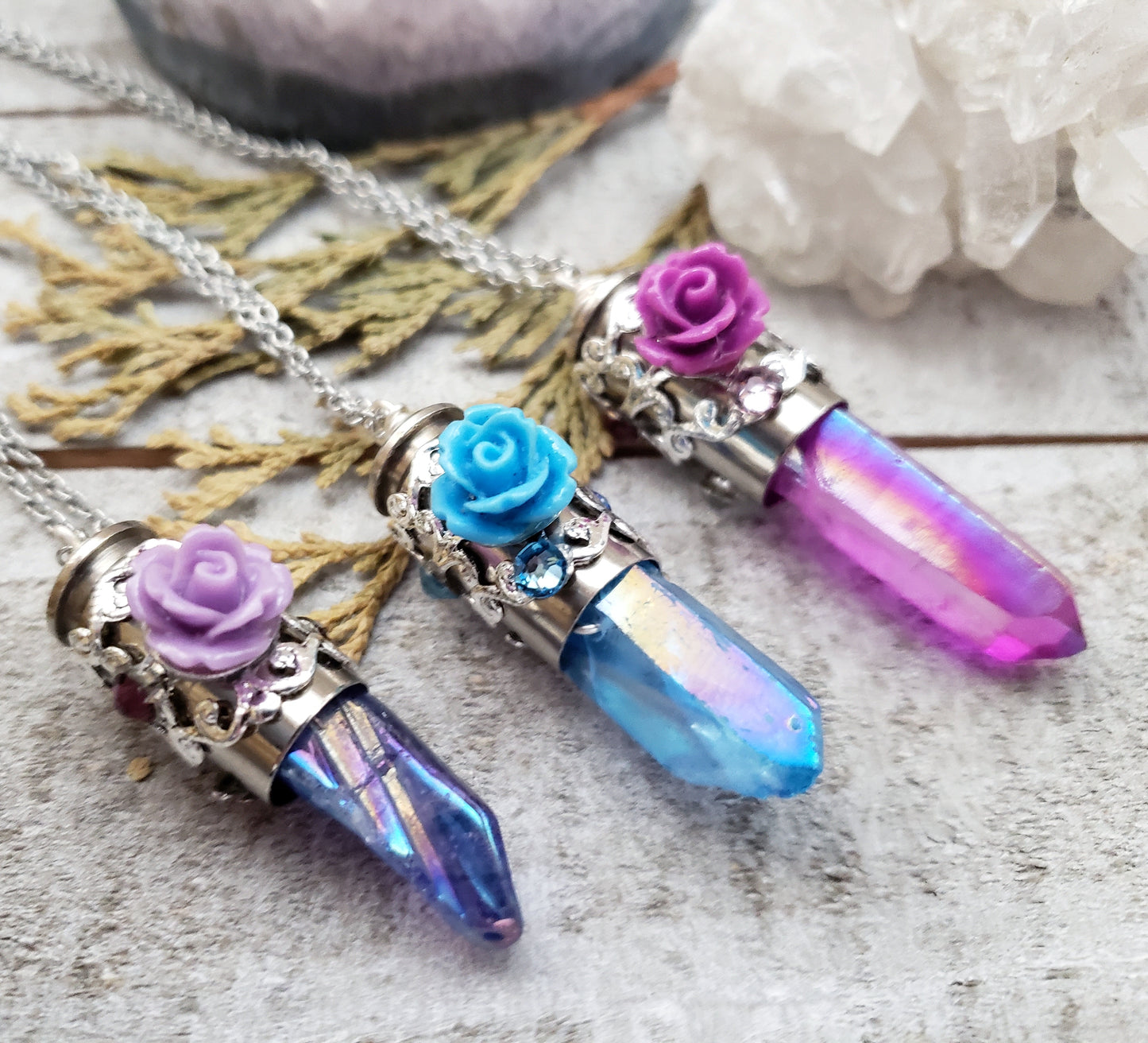 Crystal bullet necklace