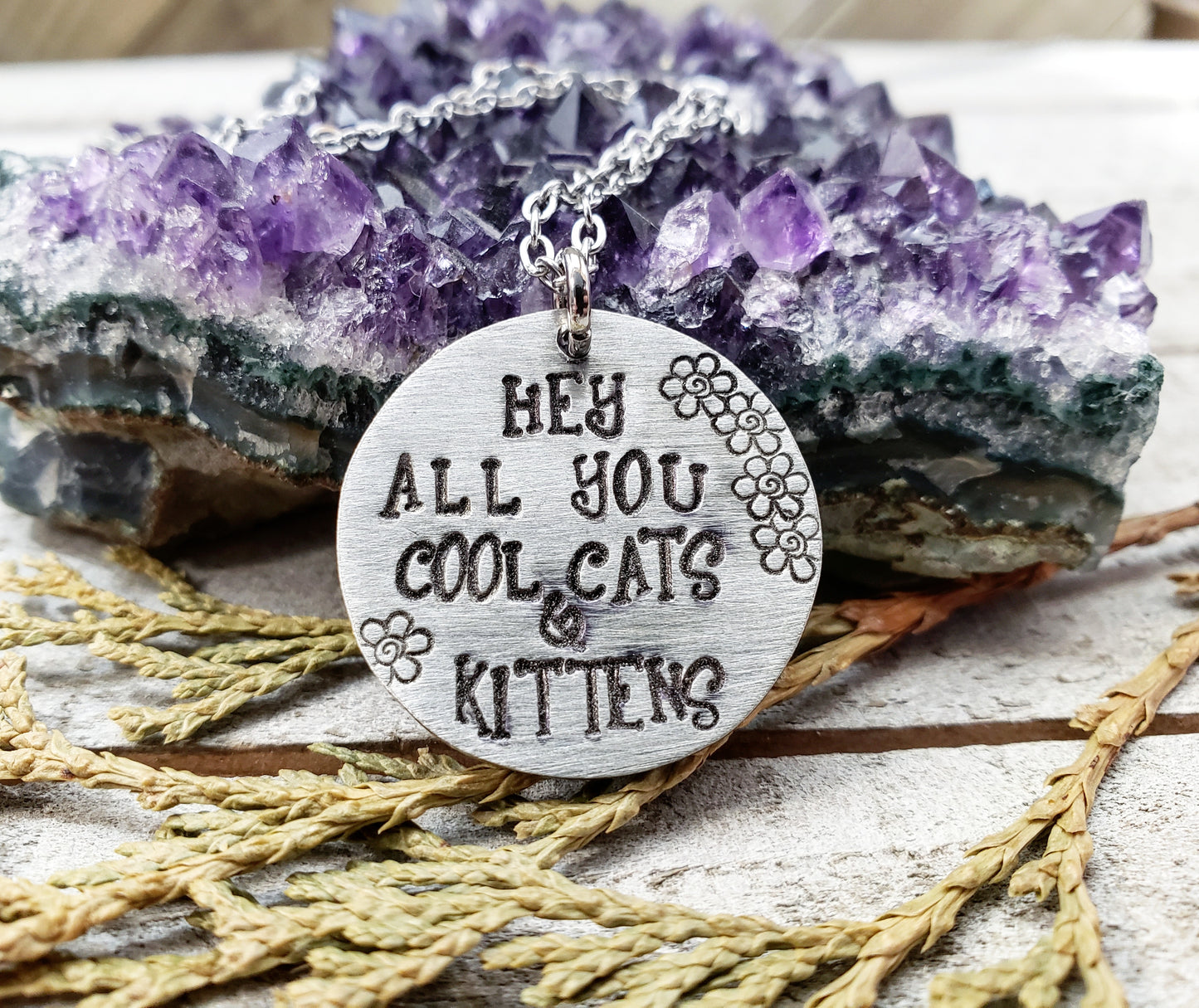 Cool cats and kittens necklace
