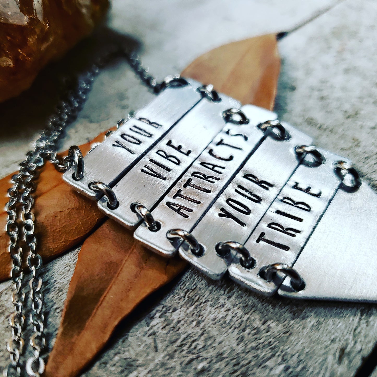Your vibe attracts your tribe Cascade necklace
