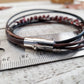 Garnet leather bracelet