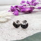 Obsidian moon stud earrings