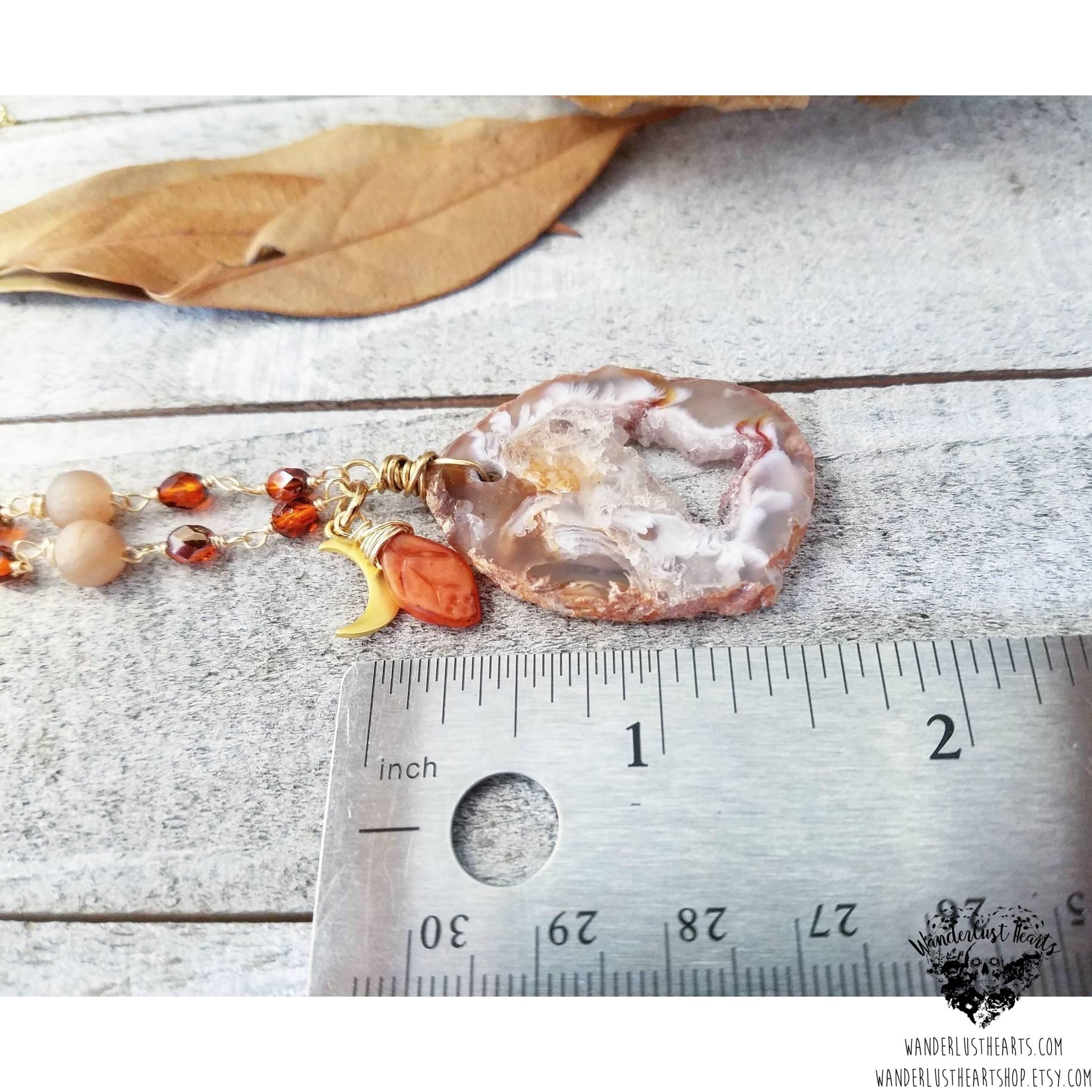 Autumn Harvest moon necklace-Wanderlust Hearts