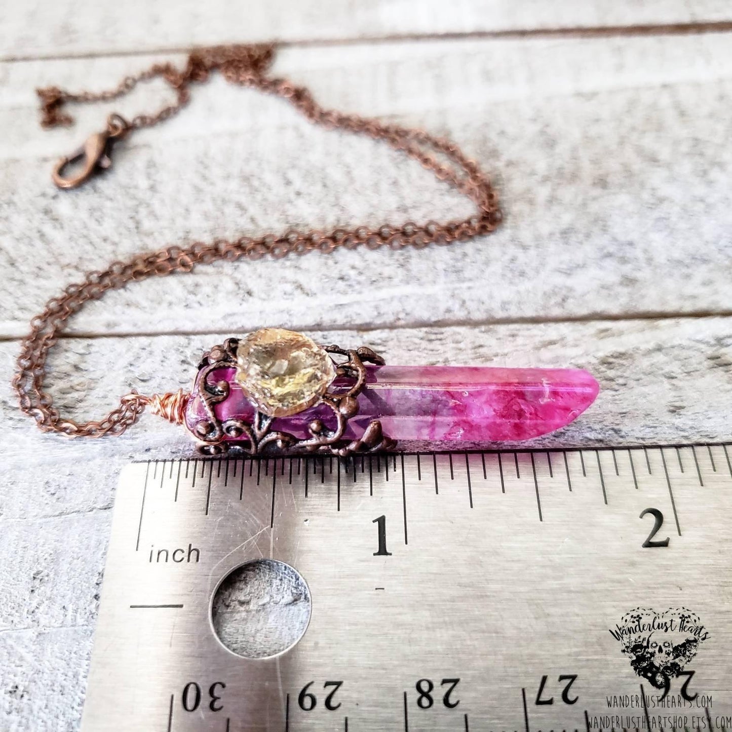 Boho Aura Quartz necklace-Wanderlust Hearts