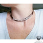 Boho choker necklace | Rose quartz crystal-Wanderlust Hearts