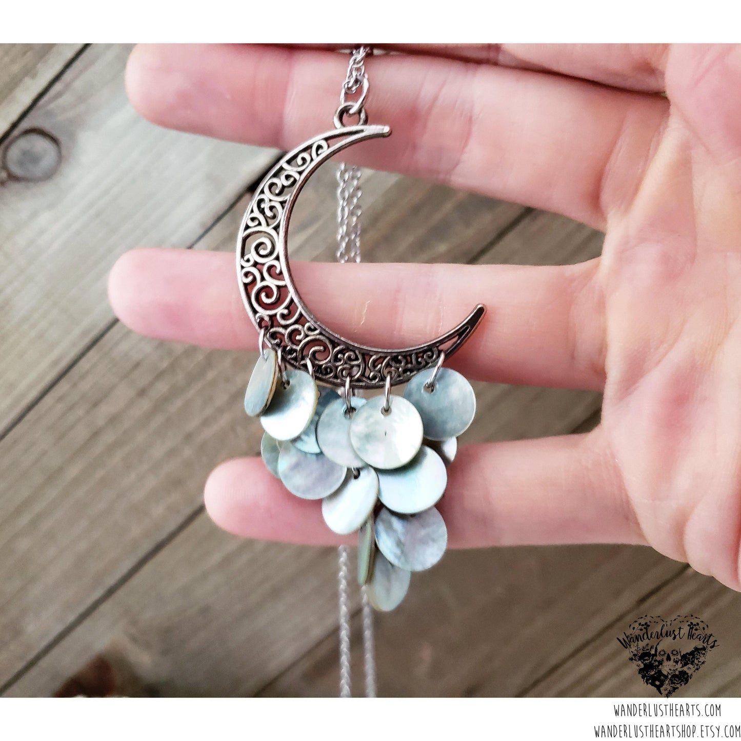 Boho moon cascade necklace-Wanderlust Hearts