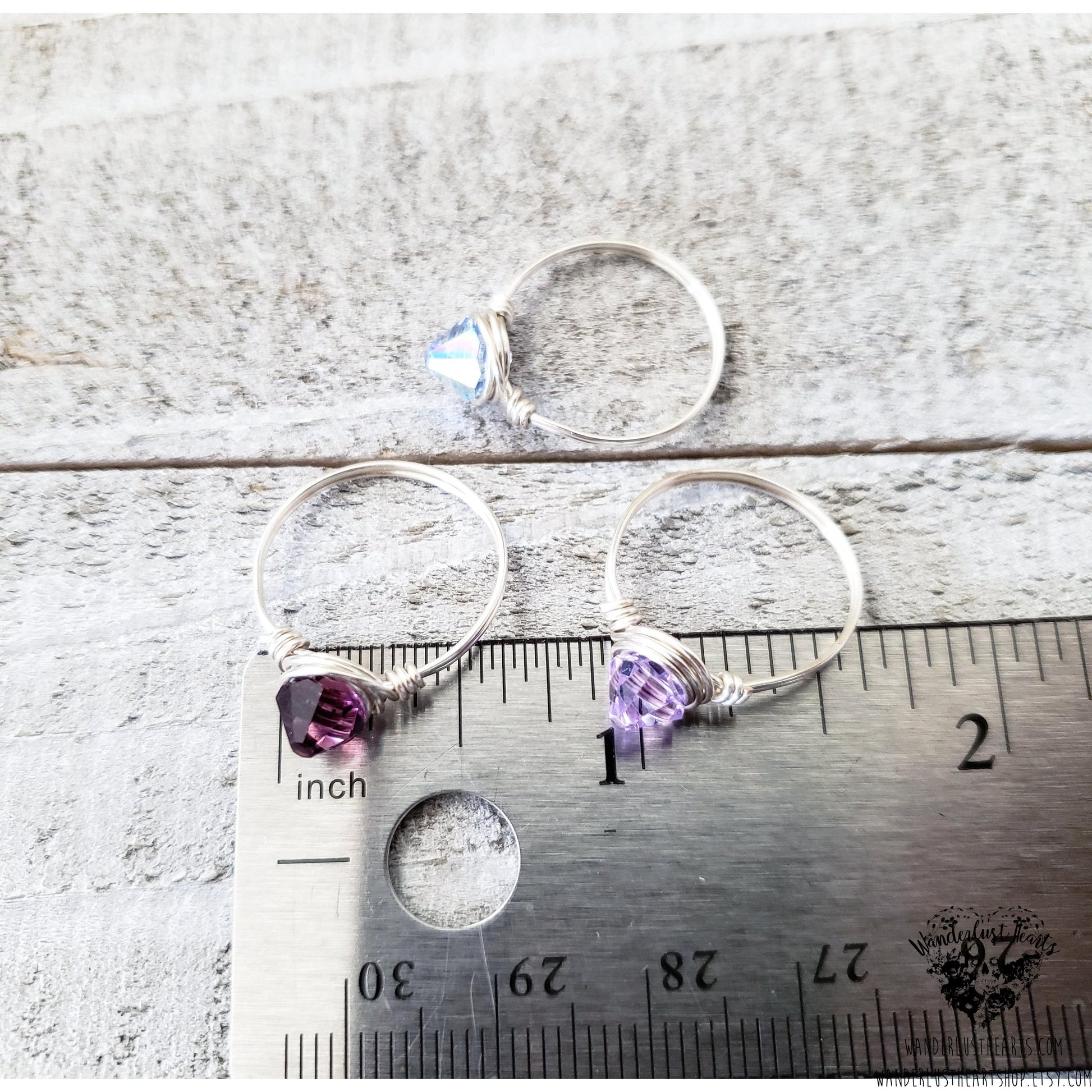 Boho stacking ring set | Shades of Lilac-Wanderlust Hearts