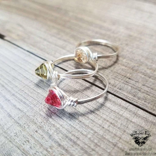 Boho stacking ring set | Spring Bloom-Wanderlust Hearts