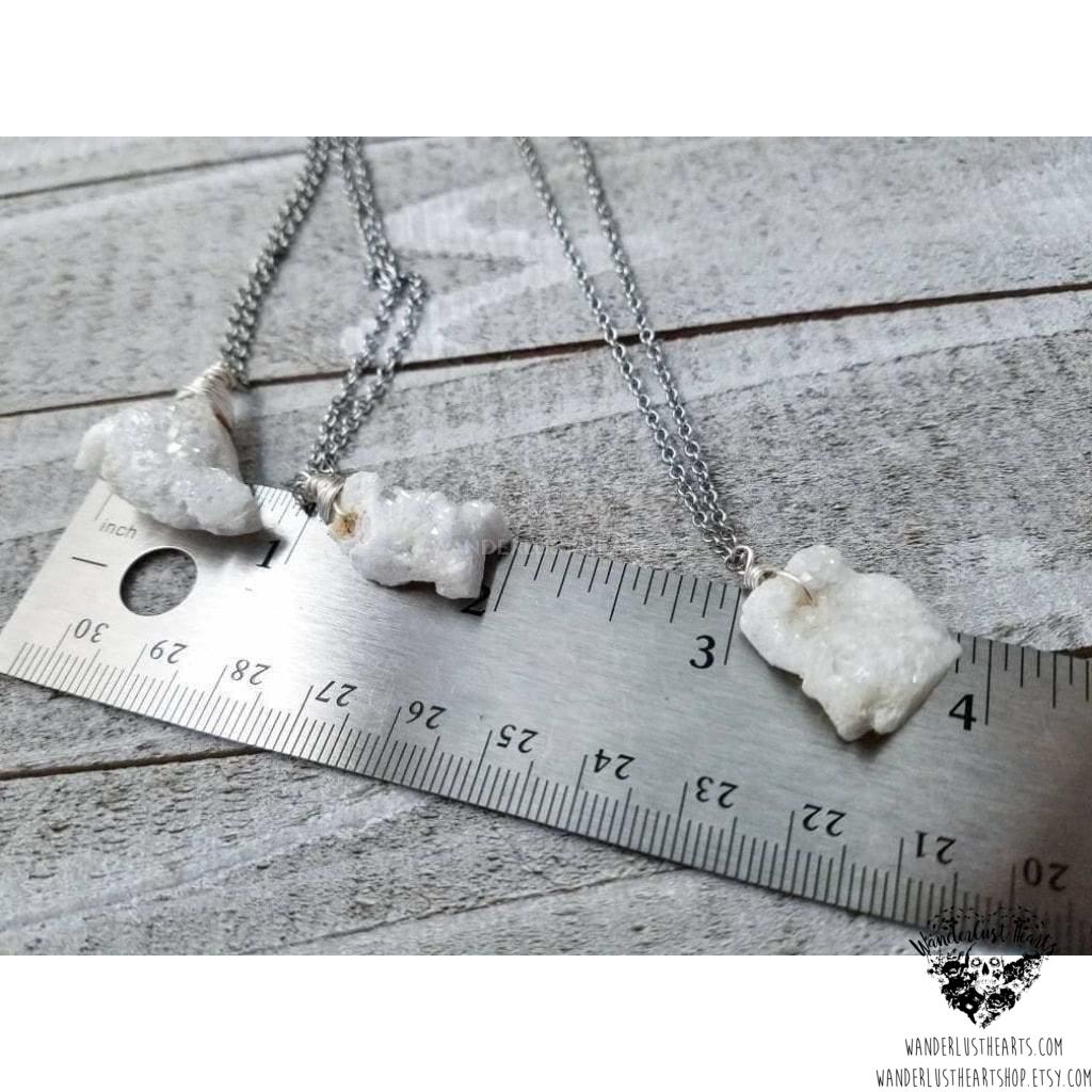 Druzy crystal necklace-Wanderlust Hearts