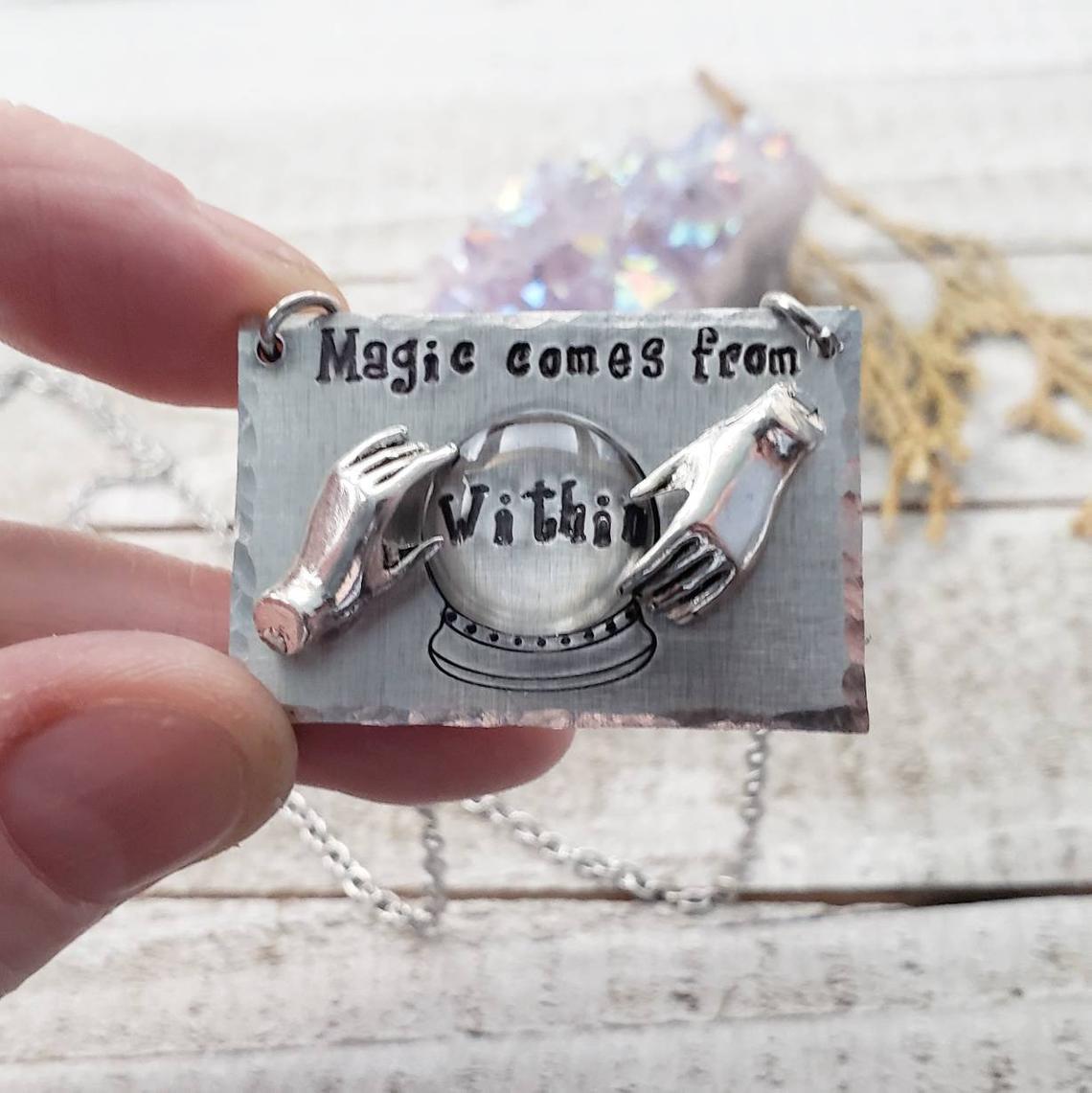 Crystal ball fortune teller necklace