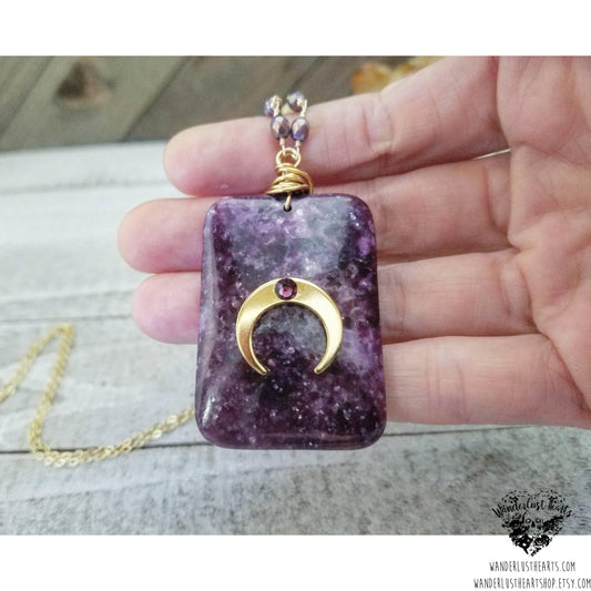 Galaxy Moon necklace-Wanderlust Hearts