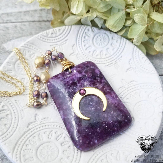 Galaxy Moon necklace-Wanderlust Hearts