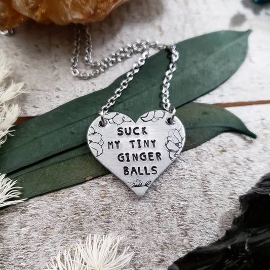 Suck my tiny ginger balls necklace