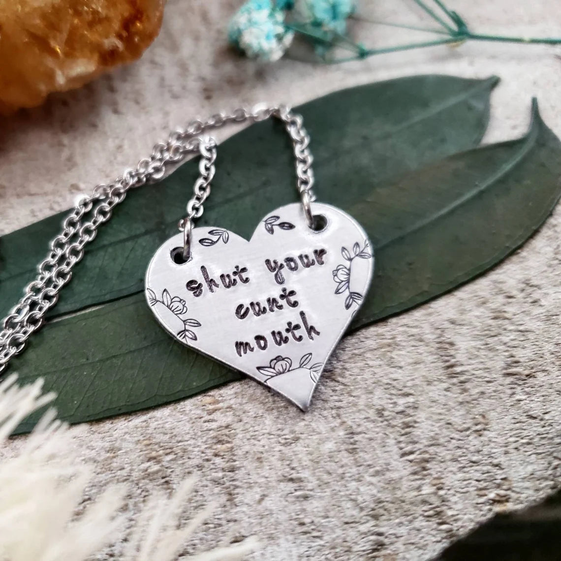 Shut your cunt mouth necklace