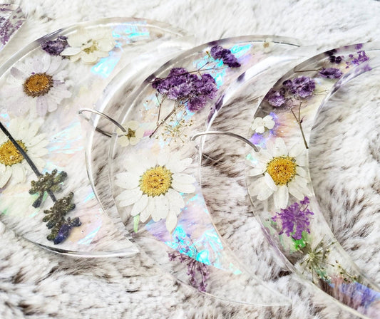 Floral holo Moon phase hanger
