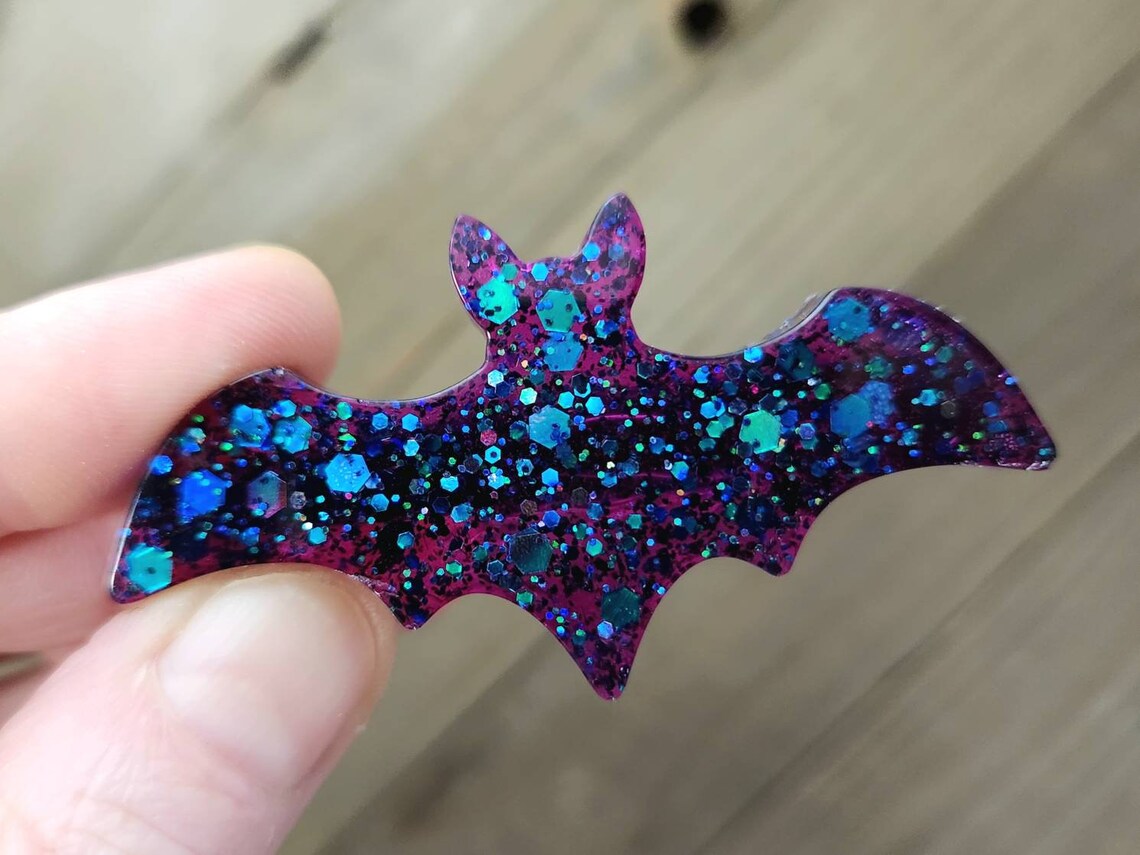 Glitter Bat hair clip 2pc set