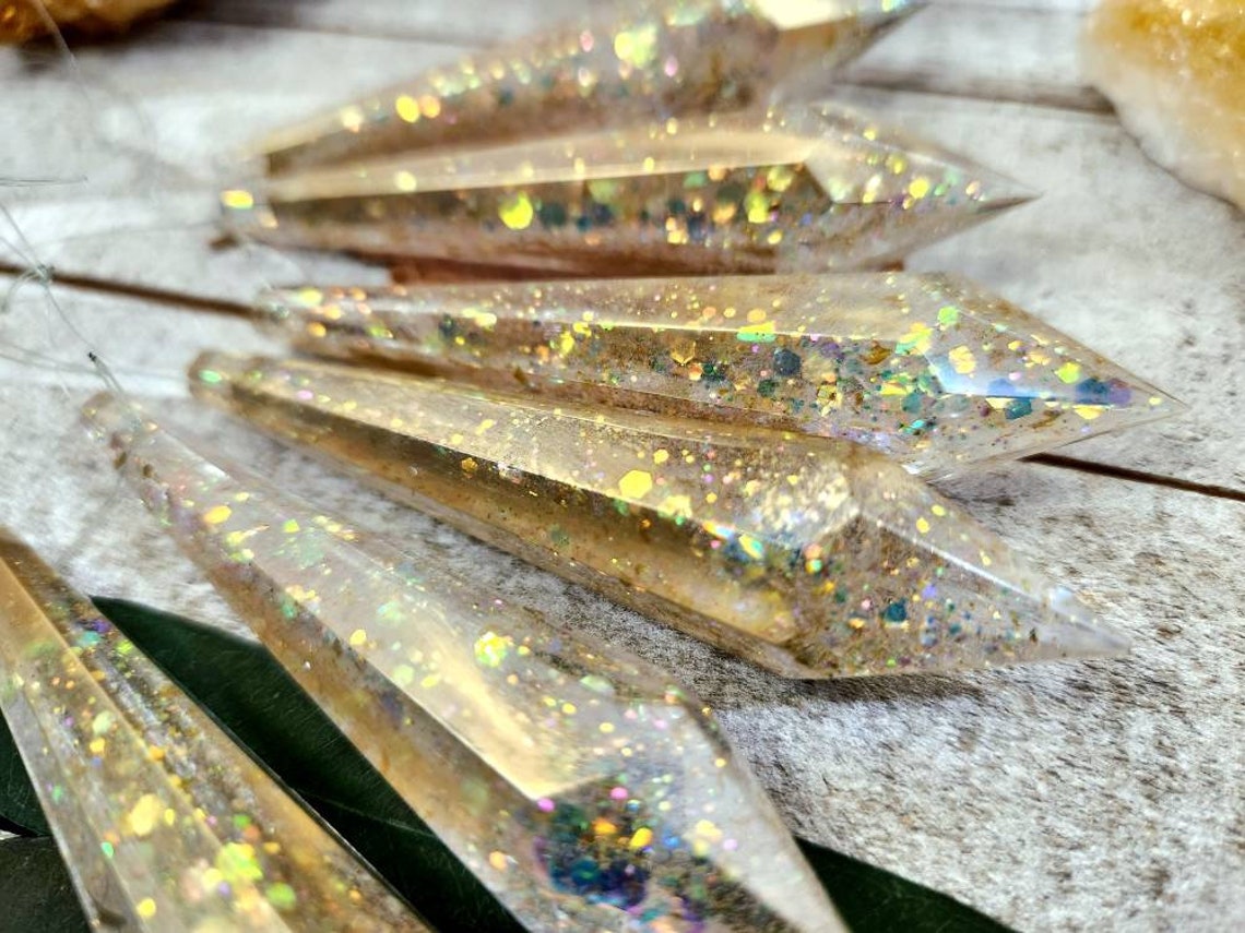 Gold crystal Icicle ornament 6PC Set
