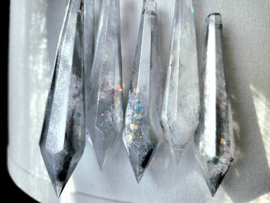 Silver crystal Icicle ornament 6PC Set
