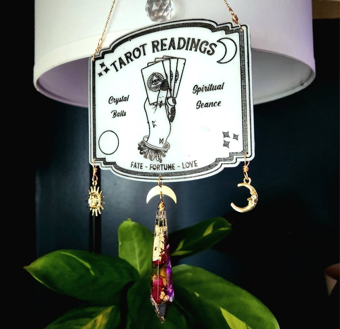 Tarot reading suncatcher hanger