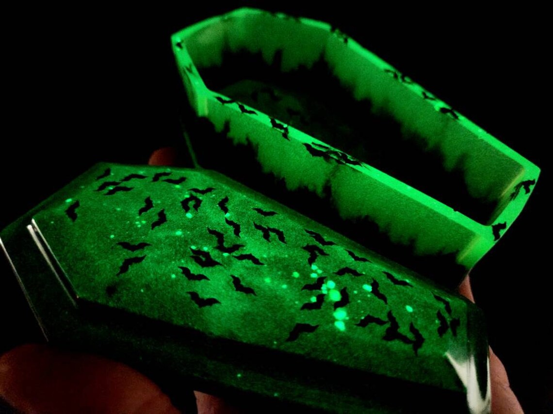 Glow bats Coffin trinket box