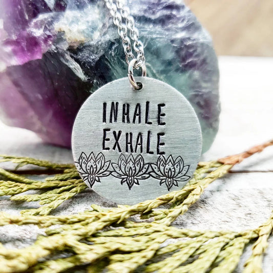 Inhale Exhale yoga necklace