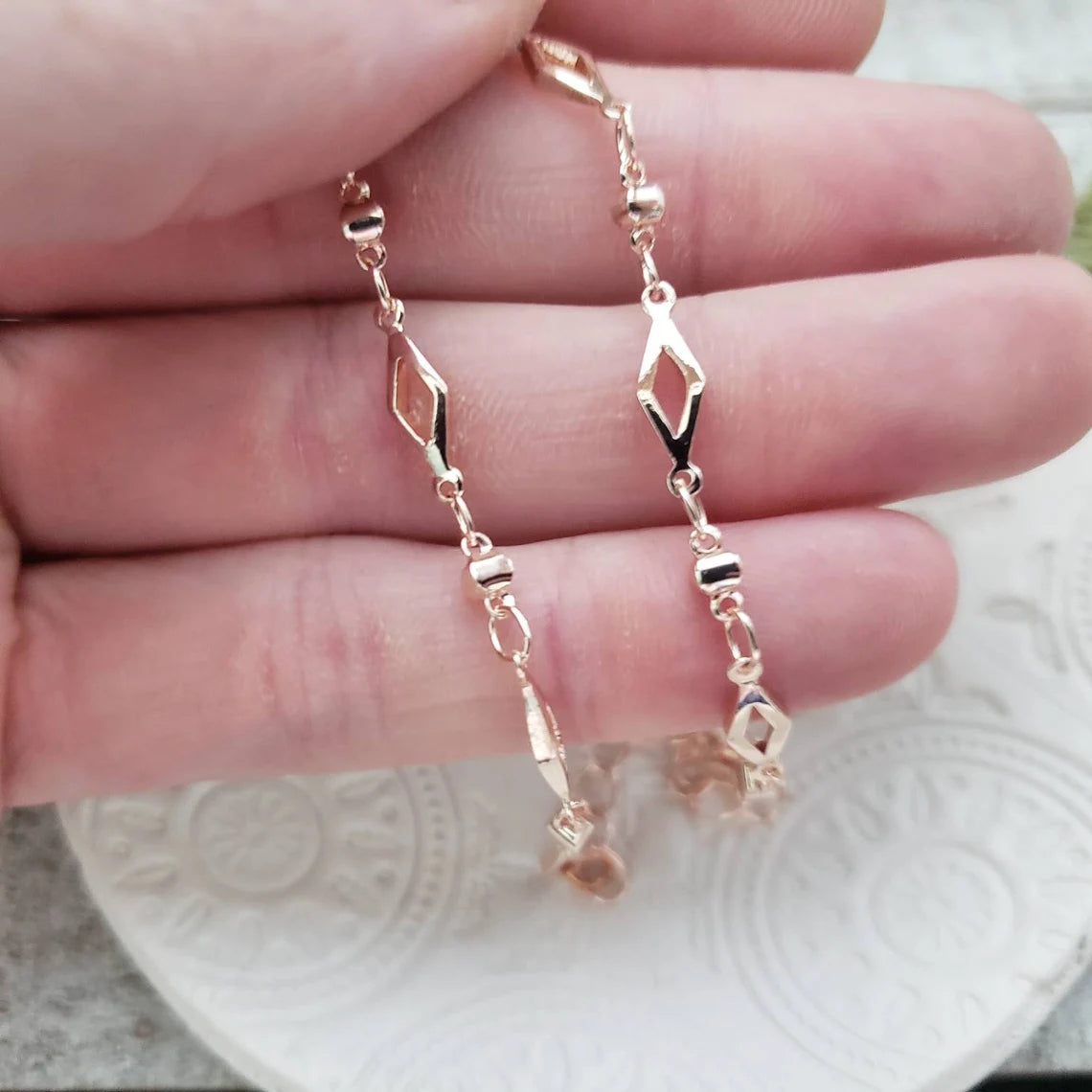 Rose gold chain anklet bracelet