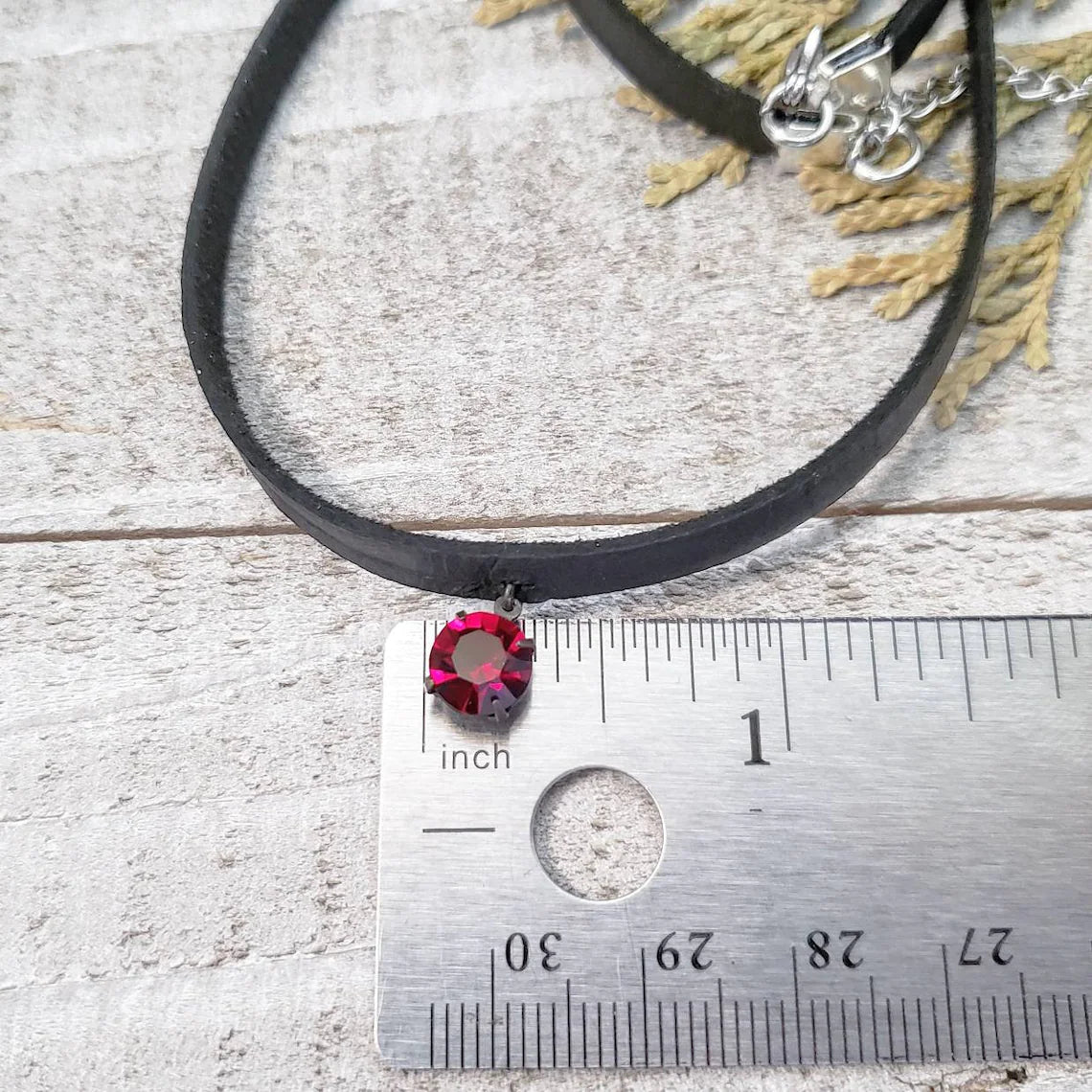 Red crystal choker necklace