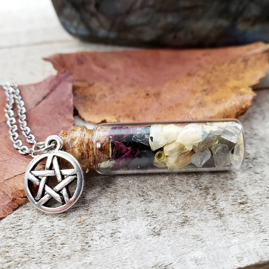 Banishing intention spell necklace