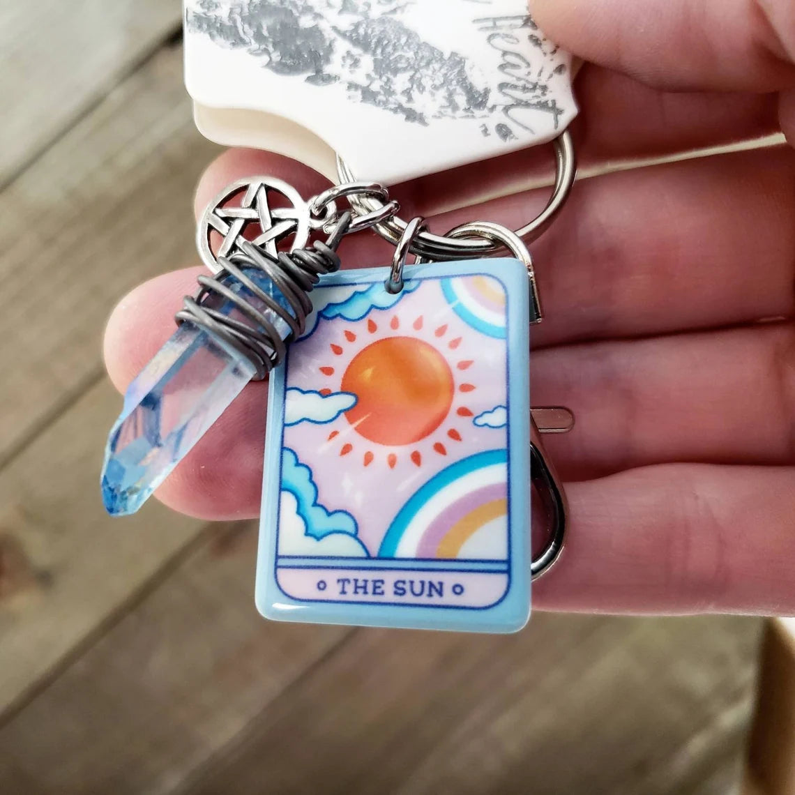 Sun Sol tarot charm keychain