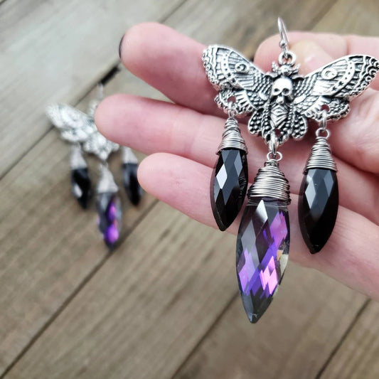 Death hawk moth earrings