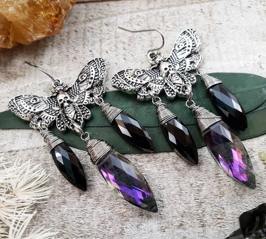 Death hawk moth earrings