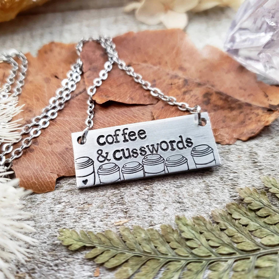 Coffee & Cuss words necklace