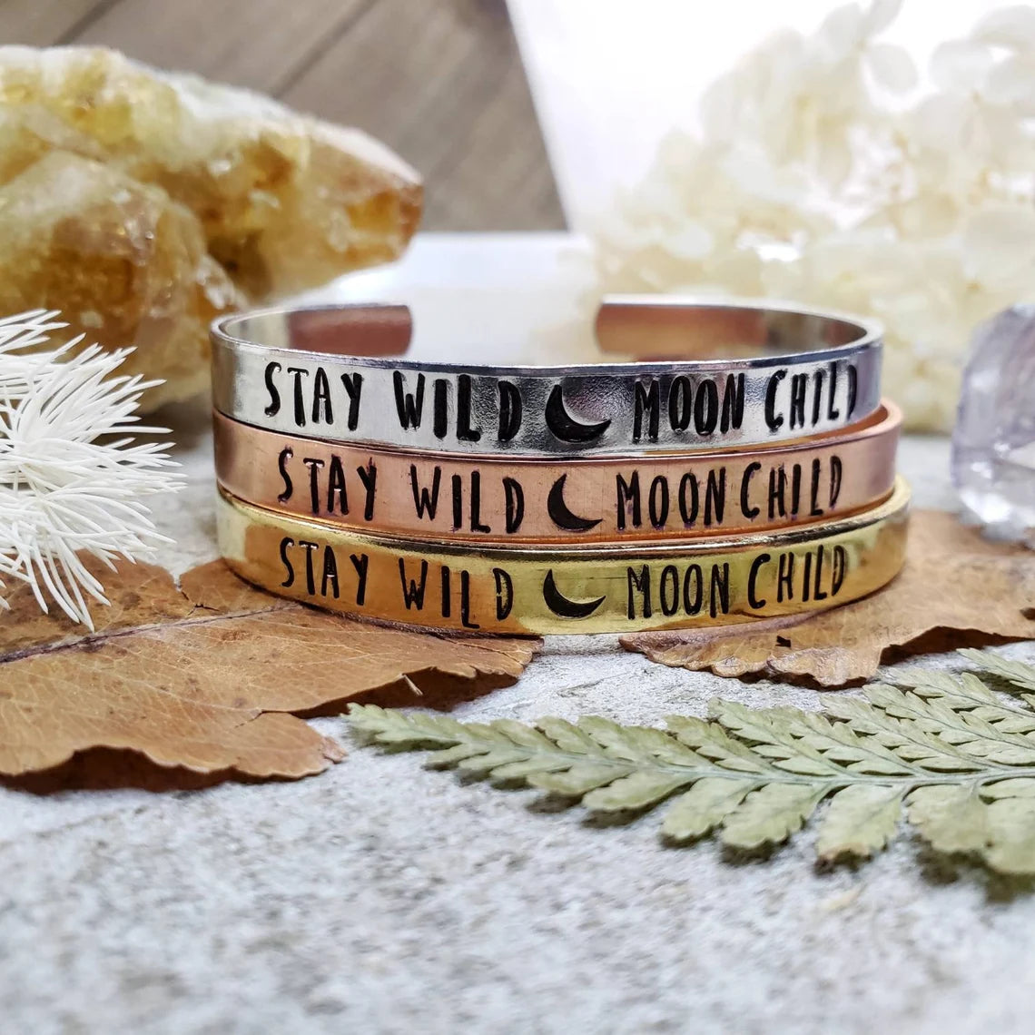Stay wild moon child cuff bracelet