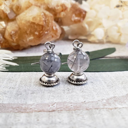 Oracle crystal ball earrings