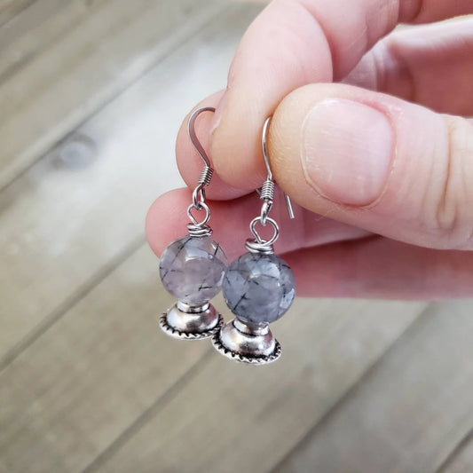 Oracle crystal ball earrings