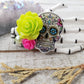 Lime Skeleton hand hair clip