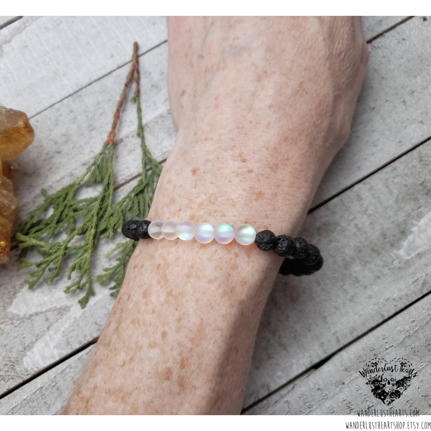Mermaid glass stretch bracelet