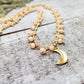 Brass moon beaded necklace
