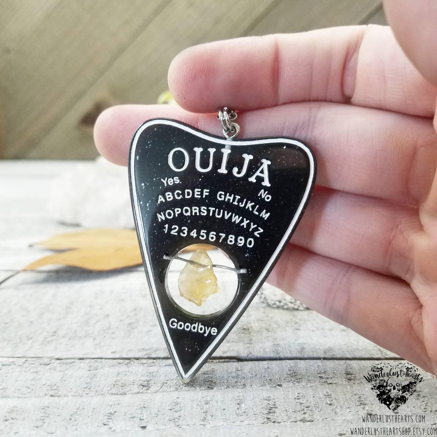 Ouija planchette necklace-Wanderlust Hearts