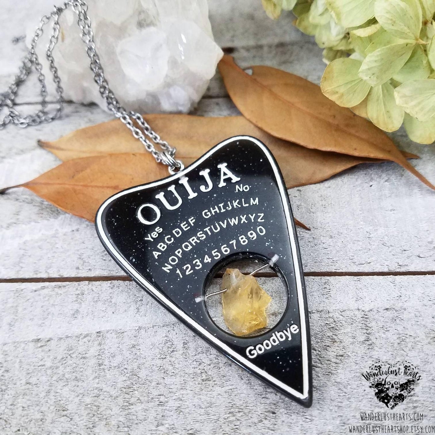 Ouija planchette necklace-Wanderlust Hearts