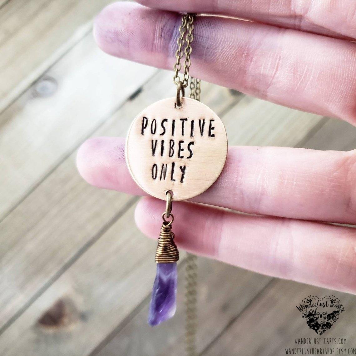 Positive vibes only necklace