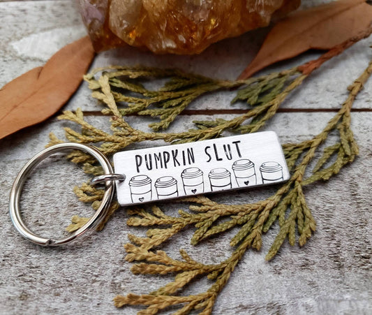 Pumpkin slut coffee lovers keychain