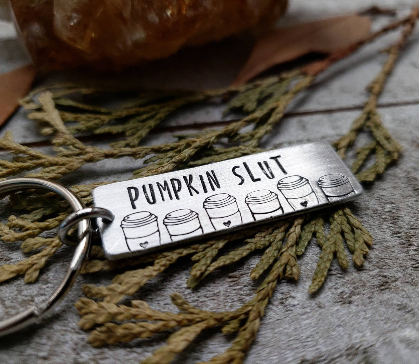 Pumpkin slut coffee lovers keychain