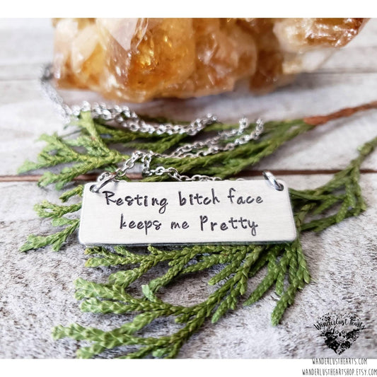 Resting bitch face necklace