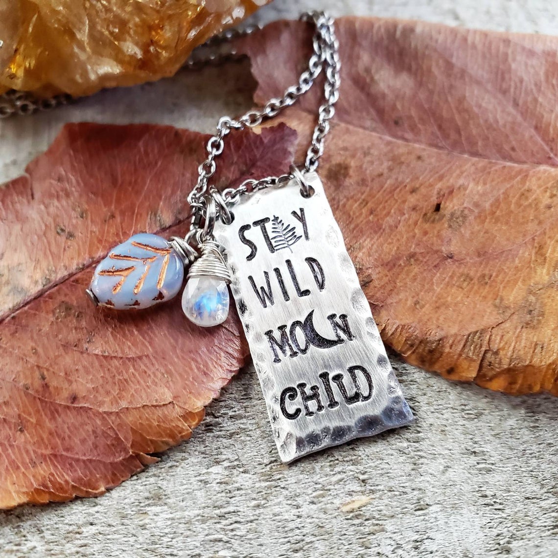 Stay wild moon child necklace